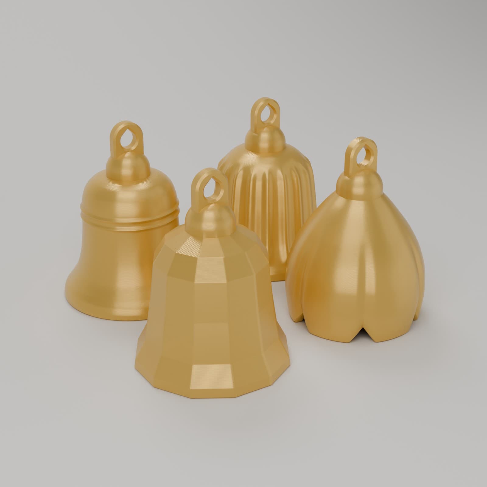 Kerstklokjes met klepel (set van 4) in goud