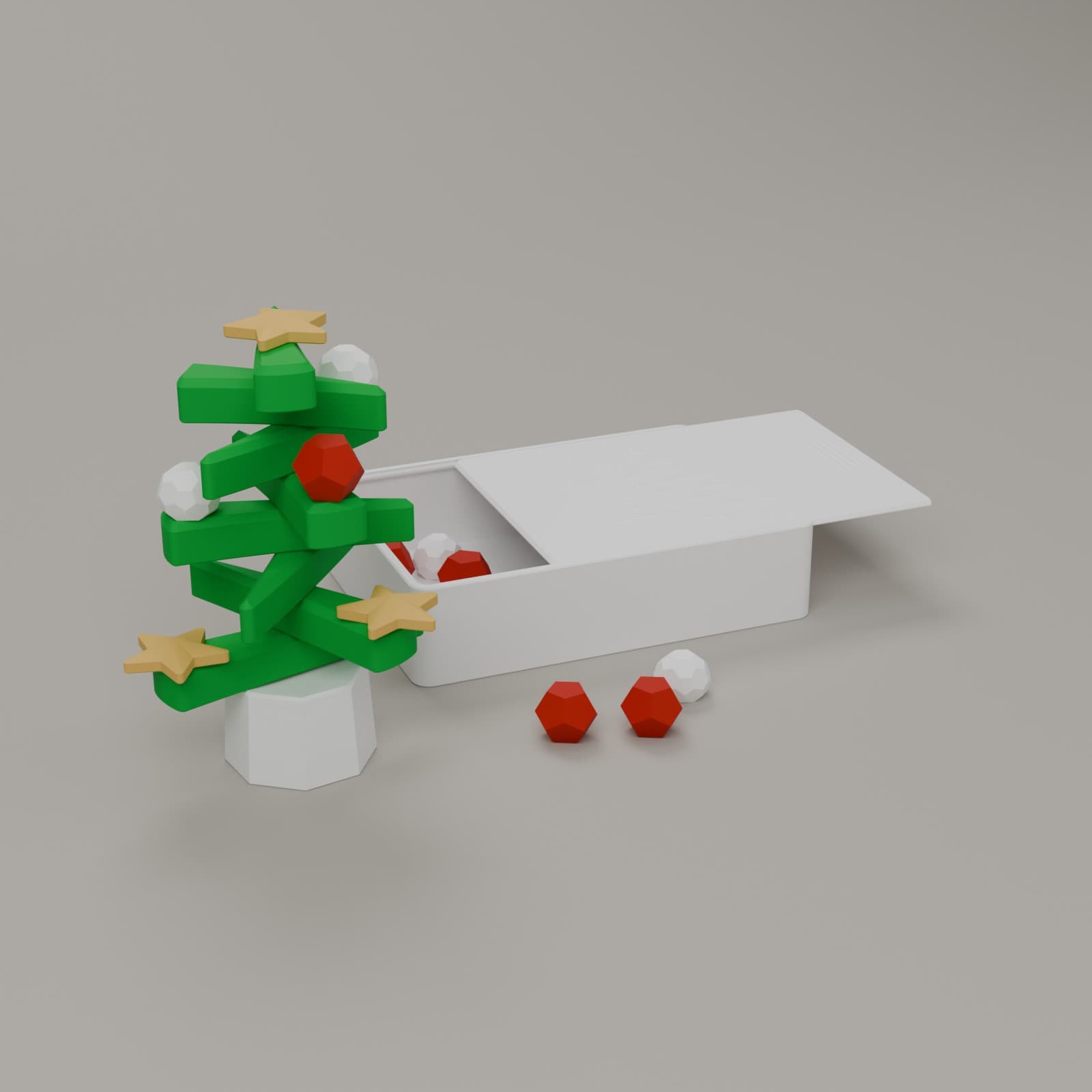 Stapelspel Kerstboom, complete set