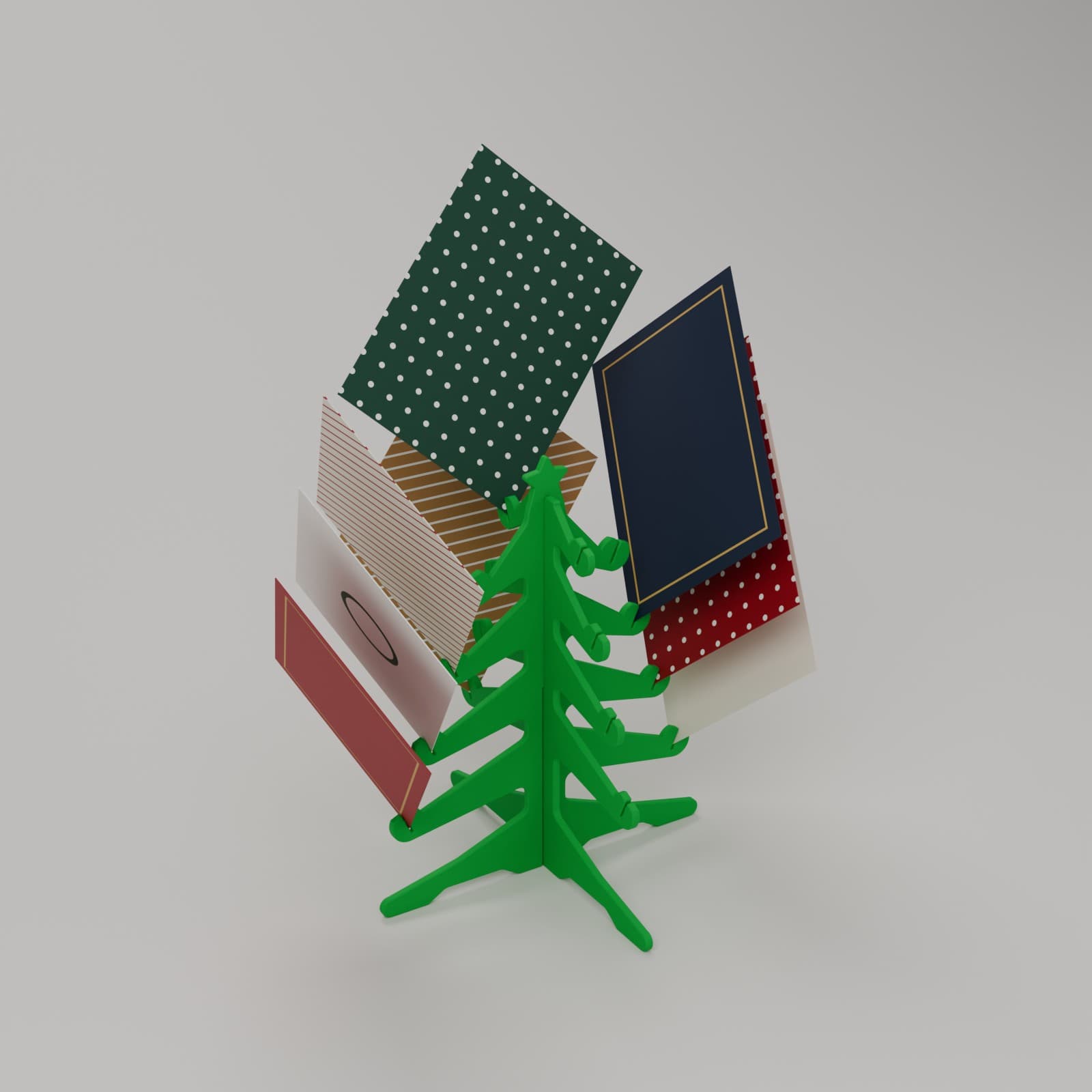 Kerstkaartenboom in groen