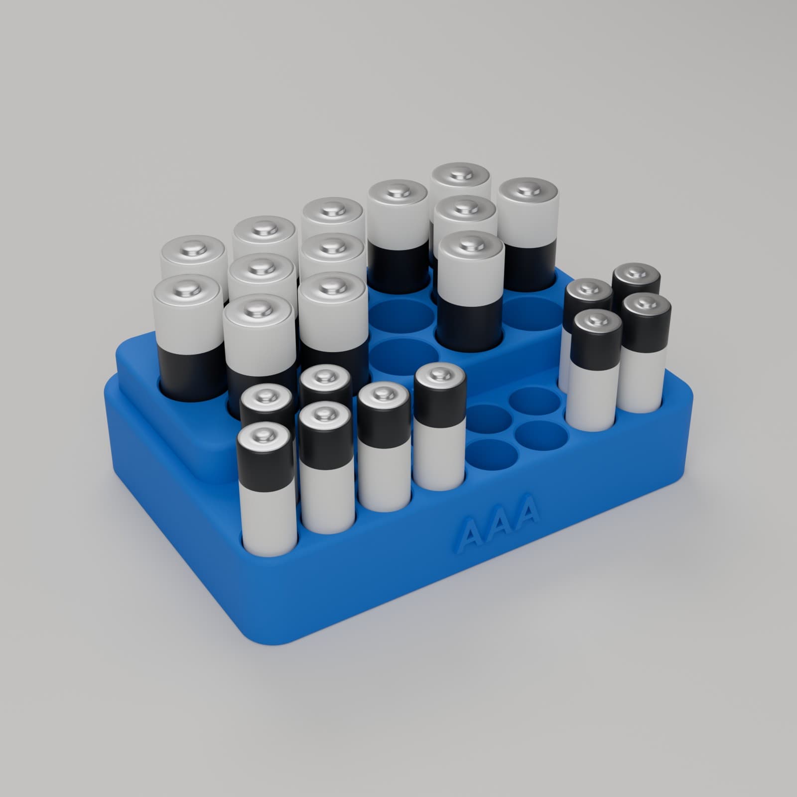 Batterijhouder AA en AAA in blauw
