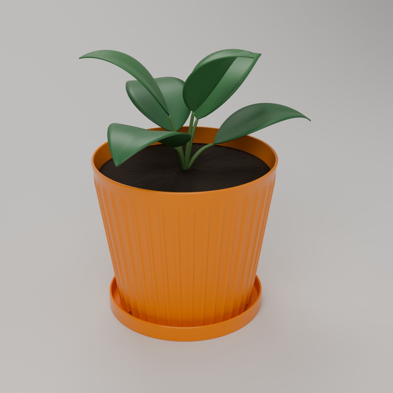 Bloempot Ribbel 12 cm in pompoenoranje